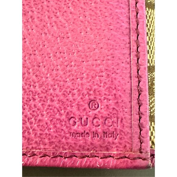 Gucci GG Monogram Long Wallet Tan/Pink - Picture 7 of 8